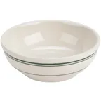 image of Yanco GB-24 - Green Band Nappie 10 oz Ceramic Bowl 5-1/4" Dia White Oven/Microwave Safe - Dozen