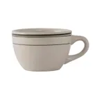 image of Yanco GB-37 Green Band Ceramic Cup, 8-9 Oz, 3½" Dia x 2⅜" H, White, Microwave Safe - Dozen