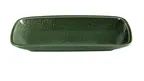 image of Yanco GG-512 Green Porcelain Plate 12"W x6-3/8"D x1-1/2"H Rect, Rolled Edge Coupe Rim - Dozen