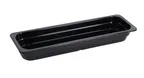 image of Yanco GN-420BK 2/4 GN Food Pan, 20-7/8" L X 6-3/8" W X 2-9/16" H, Black Melamine, Dishwasher Safe