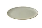 image of Yanco GO-314 Oval Plate, 9"W x 14-1/4"D x 1-1/8"H, Porcelain, Earthy, Golden Rim, Edge - Dozen