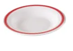 image of Yanco HS-5809 - 9" Melamine Pasta Bowl, 13 oz, White Red Band, Heavy, Dishwasher Safe - Dozen
