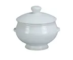 image of Yanco LB-12-LID - Round Porcelain Bouillon Lid, White, Dishwasher Oven Microwave Safe, Dozen