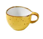 image of Yanco LY-001YL - Lyon 7 Oz Yellow Porcelain Cup, 4" Dia x 2-5/8" H, Handle, Non‑Stackable - Dozen