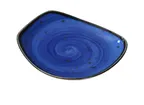 image of Yanco LY-106BU - Free‑Form China Plate, 5‑3/4" L x 3/4" H, Blue Porcelain, Dishwasher Safe - Dozen