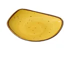 image of Yanco LY-106YL - Lyon Yellow Porcelain Plate, 5‑3/4" Dia x 3/4" H, Free Form - Dozen