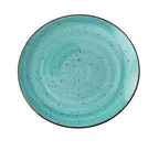 image of Yanco LY-1112TQ Lyon Plate, 12-1/4" x 1-1/4" Round Porc Turquoise Coupe Rim Curved Edge - Dozen