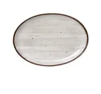 image of Yanco LY-2108 Oval Platter 8" x 5.5" x .75" Brown Porcelain Coupe Rim Dishwasher Safe - Dozen