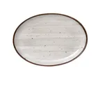image of Yanco LY-2110 Platter, 10" x 7" Oval Coupe Rim Porcelain Brown Speckled, Dishwasher Safe - Dozen