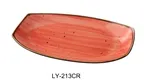 image of Yanco LY-213CR - Coral Porcelain Plate 13" x 7-3/8" x 1-1/2", Curved Rim, Dishwasher Safe - Dozen