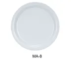 image of Yanco MA-8 Plate, 9" Round Porcelain, White, Narrow Rim, Dishwasher, Oven & Microwave Safe - Dozen