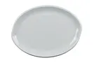 image of Yanco MD-214 Milando Oval Plate, 14" X 10-1/2" White Melamine, Dishwasher Safe - Dozen