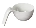 image of Yanco MD-307 - 40 Oz Milando Bowl, 6-1/2" Round Handle, Melamine White, Dishwasher Safe - Dozen