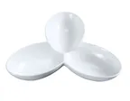 image of Yanco ML-823 3-Compartment China Bowl, 6 Oz Each, 11" X 8-1/2" Porcelain, Dishwasher Safe - Dozen