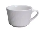image of Yanco MM-1 Miami Cup (3½" Dia. x 2⅜" H) Bone White Porcelain Embossed Dishwasher Safe - Dozen