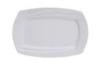 image of Yanco MM-12-RT - Rectangular Plate 12" x 8" White Porcelain Embossed Rim Dishwasher Safe - Dozen