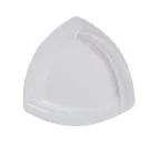 image of Yanco MM-12-TR - Triangular 12" x 12" Bone White Porcelain Plate with Embossed Rim - Dozen