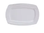 image of Yanco MM-14-RT Rectangular China Plate, 14" x 9" Porcelain Embossed Rim Dishwasher Safe - Dozen