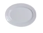 image of Yanco MM-14 - Oval Porcelain Platter 14" x 10", Bone White, Embossed Rim, Dishwasher Safe - Dozen