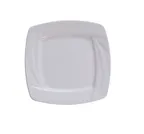 image of Yanco MM-6-SQ - 6" x 6" Square Porcelain Plate Bone White Embossed Rim Dishwasher Safe - Dozen