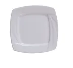 image of Yanco MM-8-SQ - Square Bone White Porcelain Plate, 8" x 8", Embossed Rim, Dishwasher Safe - Dozen