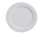 image of Yanco MM-9 - 9-3/4" Round Bone White Porcelain Plate, Embossed Rim, Dishwasher Safe - Dozen