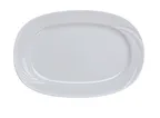 image of Yanco MM-93 Miami Platter - 11-3/4" x 8-1/2" Porcelain White Embossed Rim Dishwasher Safe - Dozen