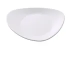 image of Yanco MO-108 Modern Triangular Plate, 8" x 6-1/2", White Matte Melamine, Dishwasher Safe - Dozen