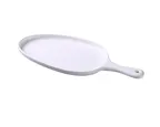 image of Yanco MO-809 Plate, 15-1/2" L x 7-1/2" W x 1-1/4" H, White Melamine Freeform Handle - Dozen