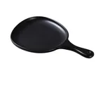 image of Yanco MO-810BK - Free‑Form Melamine Plate, 12" x 8" x 1", Black Matte with Handle - Dozen