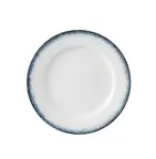 image of Yanco MR-109 - 9 1/4" China Plate, White & Blue, Dishwasher/Microwave Safe, 7/8" Height - Dozen