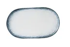 image of Yanco MR-215 Oval China Plate, 15.5" W x 9" D x 1" H, White/Blue, Coupe Rim, Safe - Dozen