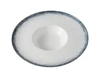 image of Yanco MR-611 - Plate, 9 Oz., 11 1/2" Dia x 2" H, White & Blue China, Dishwasher Safe - Dozen