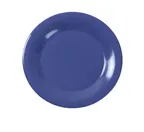 image of Yanco MS-009BU - 9" Round Wide Rim Melamine Plate, Blue, Heavy Duty, Dishwasher Safe, NSF, 1 Dozen
