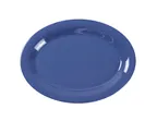 image of Yanco MS-209BU Oval Platter, 9½" L x 7¼" W, Heavy‑Duty Melamine, Blue, NSF, Dishwasher Safe - Dozen