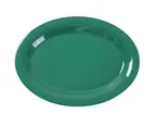 image of Yanco MS-213GR Oval Platter, 13-1/2" L x 10-1/2" W, Melamine, Green, Dishwasher Safe, NSF - Dozen