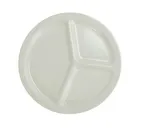 image of Yanco MS-710IV 10" 3‑Compartment Plate, Heavy‑Duty Melamine, Ivory, NSF, Dishwasher Safe - Dozen