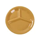 image of Yanco MS-710YL - 10" Yellow Melamine Plate, 3‑Compartment, Dishwasher Safe, NSF - Dozen