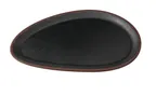 image of Yanco NA-214BK - Oval Melamine Dinner Plate 14" x 9.75" x 1", Black with Brown Accent - Dozen