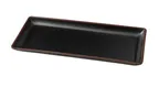 image of Yanco NA-413BK Art Sushi Plate, 13" x 5-3/4" x 1" Rectangular Melamine Coupe, Black Accent - Dozen