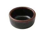 image of Yanco NA-5002BK - Melamine Sauce Dish, Round, 2½" Dia x 1¼" H, 1.5 oz, Black/Brown Accent - Dozen