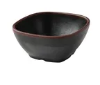 image of Yanco NA-505BK Miso Soup Bowl, 4.5" x 4.5" x 2" (10‑11 oz) Melamine Black/Brown Accent - Dozen
