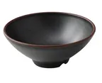 image of Yanco NA-608BK - 8" Melamine Bowl, 38 Oz (1 Qt), Black/Brown Accent, Dishwasher Safe - Dozen