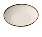 image of Yanco NA-708 Bowl, 8" Ø x 1-1/2" H, 20 oz (3/4 Qt), White/Brown, Melamine, Safe - Dozen