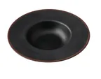 image of Yanco NA-711BK Dessert Plate, 11.5" Dia x 2.25" H, 16 Oz, Round Rim Melamine, Black/Brown - Dozen