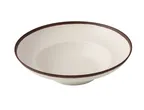 image of Yanco NA-811 Pasta Bowl, 11" Dia x 3¼" H, 20‑23 oz White Melamine with Brown Accent - Dozen