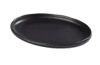 image of Yanco NB-212 Noble Black Oval Porcelain Plate, 12½" W x 8¼" D x 1¼" H, Rolled Edge - Dozen