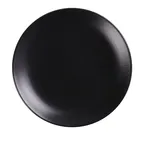 image of Yanco NB-307 Noble Black 7" Round Porcelain Plate, Rolled Edge Coupe Rim, Dishwasher Safe - Dozen