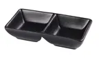 image of Yanco NB-4032 - Sauce Dish, 3 Oz (1½ Oz Each), 5‑5/8" L x 3" W x 1¼" H, Black Porcelain - Dozen