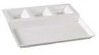 image of Yanco NC-2520 12" x 10½" Rectangular 4‑Compartment Melamine Plate White Heavy‑Duty - Dozen